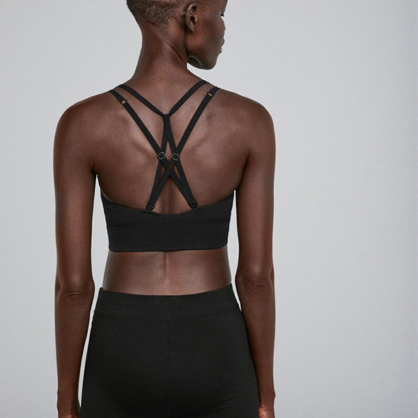 Off code special original single sports bra Yoga underwear Black beauty back without rim fitness bra cross thin belt