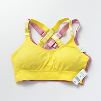 On the new dual-use shoulder strap sports bra can cross back yoga underwear fitness bra women without steel ring solid color