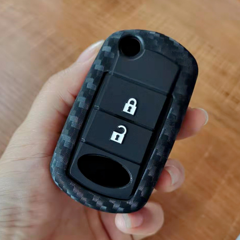 Suitable for Land Rover Silicone Key Case Discovery 4 Old Freelander 2 Range Rover Aurora Velar Jaguar Carbon Fiber Pattern Silicone Case