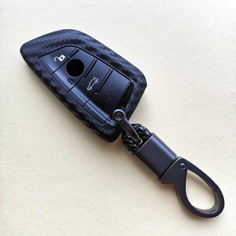 Suitable for BMW 5 Series 530X1X3X4X6 Blade 7 Series 730 Travel Edition 525Li Carbon Fiber Pattern Silicone Key Cover
