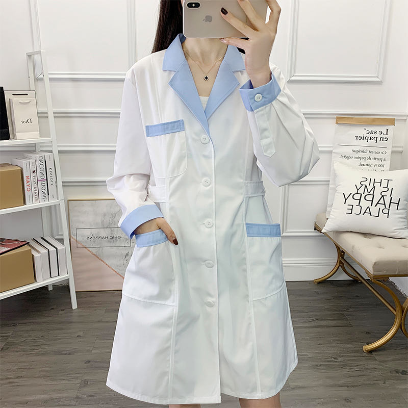 Pharmacy Work Clothes for Women, White Lab Coats, Short and Long Sleeves, Nurse, Pharmacy Salesperson, Light Medical, Beauty Salon, Thickened, Dental Clinic