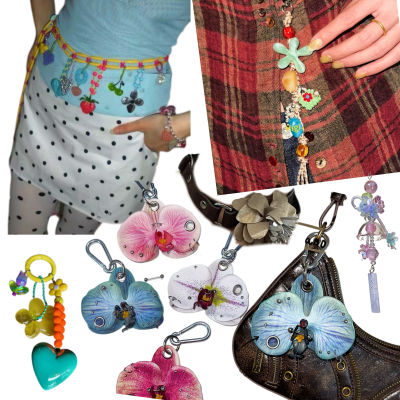 A niche flower-made mobile phone chain, black leather island sunflower beaded ccd pendant, woven vacation bag pendant