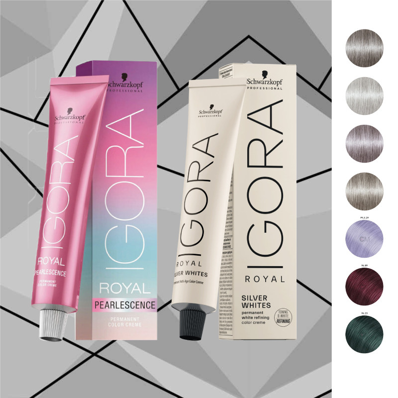 German Schwakom IGORA grandma grey silver white lavender purple hair dye 2022 pop fashion hair color explicit white