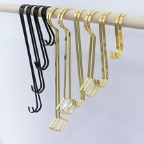 Clothing store matching pieces lengthened s hook Black flat round hook Diamond titanium gold long hook S clothing hook display shelf