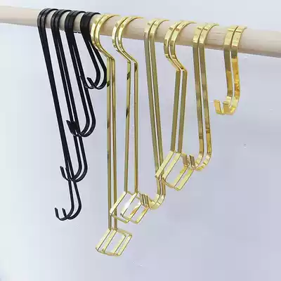 Clothing store matching pieces lengthened s hook Black flat round hook diamond titanium alloy color long hook S clothing hook display shelf