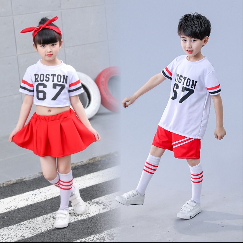 Children's jazz dance performance clothing female trendy children hip-hop hip-hop suit children cheerleading uniform aerobics performance clothing