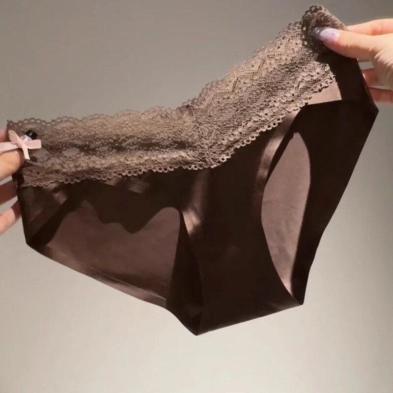 Take a Bite of Chocolate and Enjoy the Silky Texture~ High-End Dark Coffee-Colored Silk Satin Low-Rise Panties~ High-End Fishing-Style Players