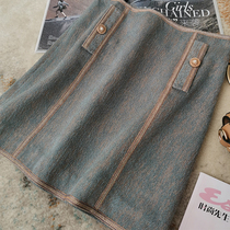  Outstanding temperament and different poison home heavy industry lock edge high waist A-line short skirt female thin hip skirt