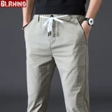 贝勒犀牛 Летние штаны для отдыха, эластичный спортивный ремень, свободный прямой крой