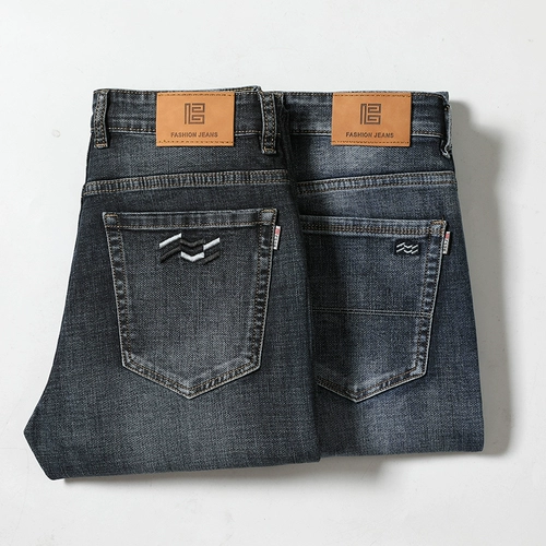 Демисезонные джинсы для отдыха, рабочие штаны, средняя посадка, свободный прямой крой