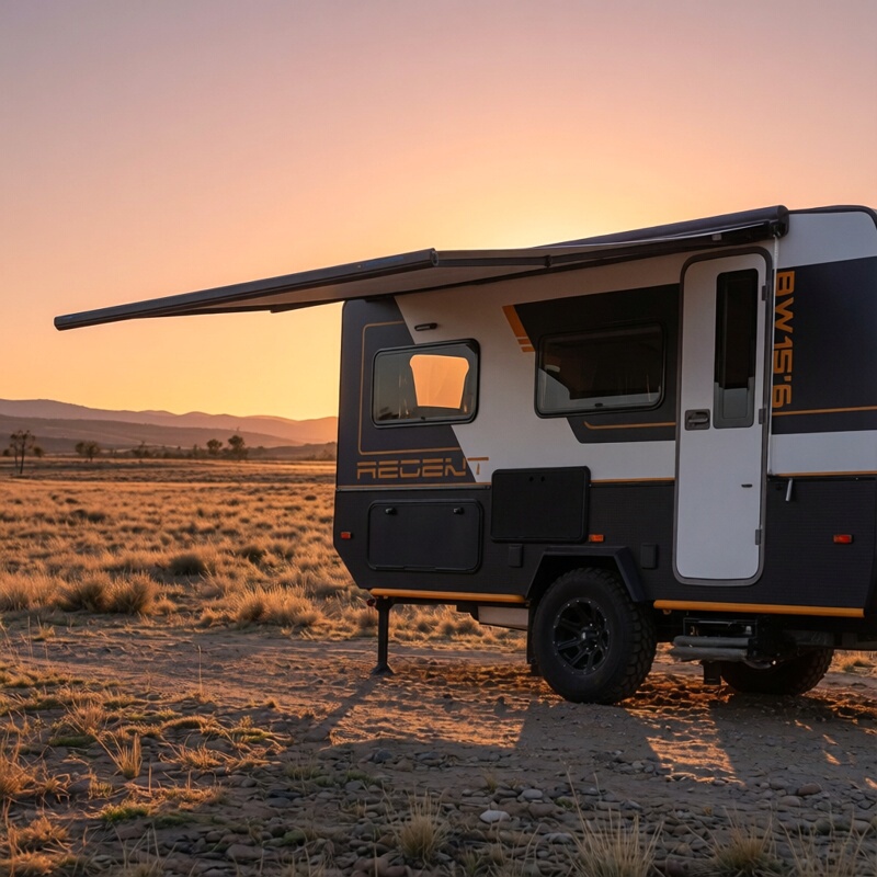 Hangzhou Factory Direct Sales Dachun Quanshun Rv Side Awning Outdoor Aluminum Alloy Electric Retractable Folding Sunshade and Rain Canopy