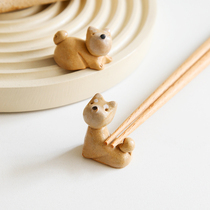 Japanese Seto burn hand-made chopsticks rough pottery wood dog chopsticks chopsticks chopsticks pens and beautiful things