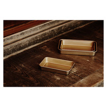 (Golden plate) Japan imported Hokuriku aluminum gold square plate oven baking dish tray fruit plate