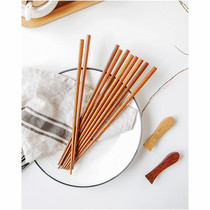 Affordable choice Japan imported natural wood boutique solid wood chopsticks home chopsticks 5 double into fine mouth Iron Wood