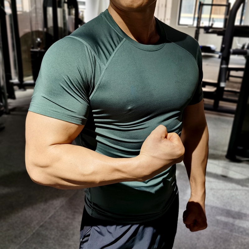 Tights men's short-sleeved sports fitness T-shirt summer speed dry breathable high elastic compression training suit running basketball top