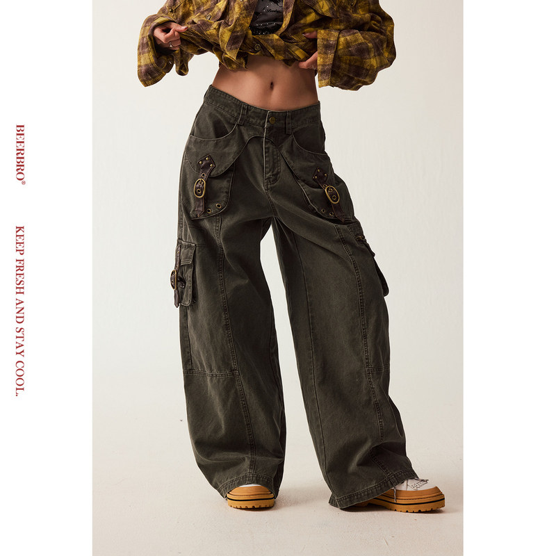 Beerbro『New Journey』Delicate Washed Cotton Skin-Friendly Comfortable Belt Buckle Workwear Casual Pants for Women Beerbro『New Journey』Delicate Washed Cotton Skin-Friendly Comfortable Belt Buckle Workwear Casual Pants for Women