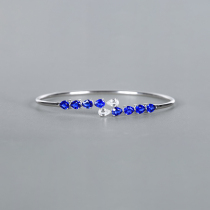 Shanhe Jewelry Total 2 38 carat royal blue natural sapphire bracelet 18K gold set with white sapphire in stock