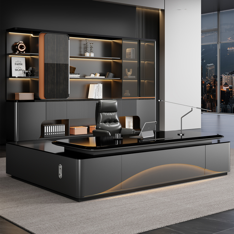 Boss Desk, Light Luxury and High-End Feel, Chairman's Desk, Simple and Modern, General Manager's Desk, Office Boss Desk Boss Desk, Light Luxury and High-End Feel, Chairman's Desk, Simple and Modern, General Manager's Desk, Office Boss Desk