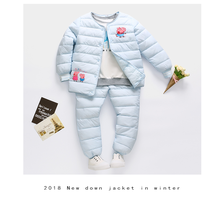 Bộ đồ cotton cho bé xuống 2-7 tuổi bé trai và bé gái áo khoác cotton dày ấm 3-4-5-6 Bộ đồ cotton hai mảnh cho bé quần áo cho bé gái