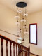 Water Drop Staircase Chandelier, High-Ceiling Long Chandelier, French Mid-Century Duplex Villa Living Room, Open Loft Apartment Lighting Fixtures