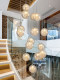 Stairwell Chandelier, High-Ceiling Lighting Fixture, Villa Living Room, Nordic Glass Sphere, Modern Minimalist Bar Counter, Light Luxury Creative Design