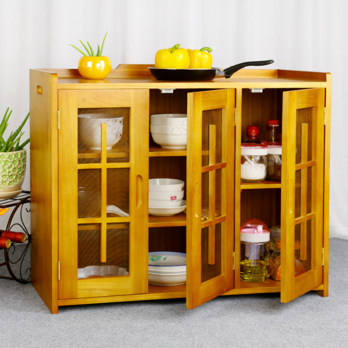 Solid Wood Dining Side Cabinet Wall Cabinet Dish Food Kitchen