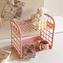 Not greasy girl heart desktop dress decoration pink storage basket storage rack storage rack finishing rack