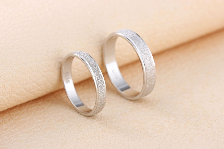 S925 sterling bạc nhẫn đôi nam nữ đơn giản chà bạc sterling sinh viên Hàn Quốc tốt nghiệp cặp kỷ niệm nhẫn kim cương nam pnj