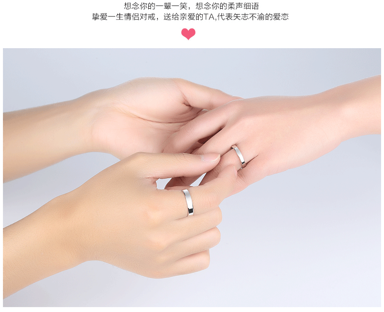 S925 sterling bạc nhẫn đôi nam nữ một cặp sinh viên sống đơn ngón tay ngón út ngón tay đuôi nhẫn tùy chỉnh chữ sản phẩm mới nhẫn nam pnj