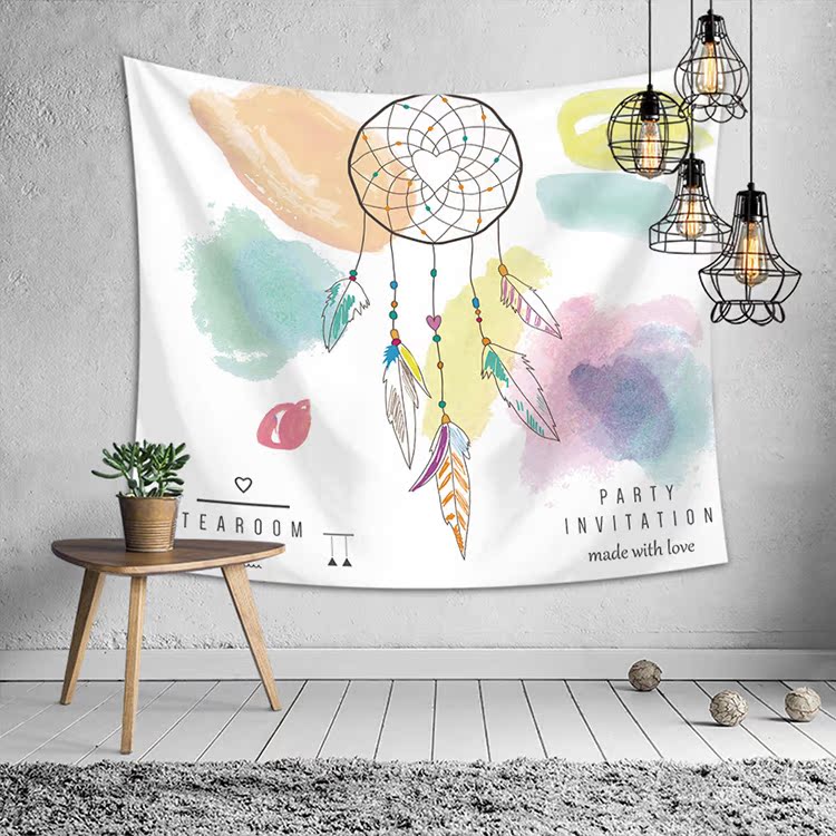 Lớn lưới đỏ chụp vải nền phong cách Bắc Âu hangcloth giấc mơ bắt trang trí tấm thảm trang trí phòng ngủ tấm thảm thảm vải decor