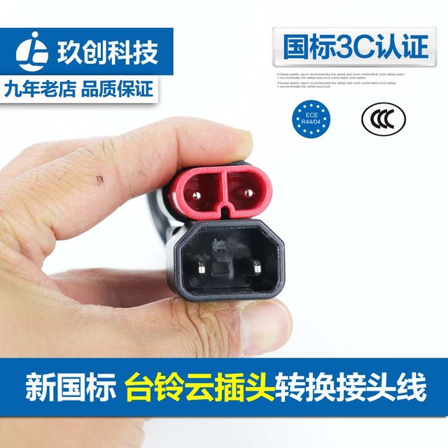 Tailing Electric Battery Car Charger Cloud Plug Adapter Line Square Hole Output Line to Cloud Plug Adapter