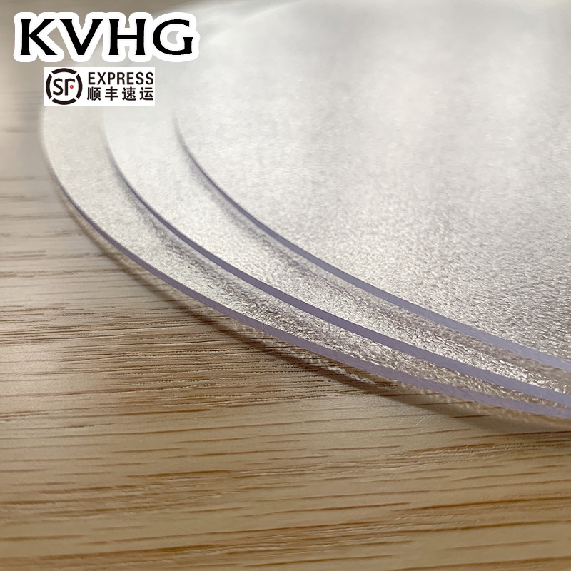 KVHG round transparent table mat waterproof, oil-proof, anti-scalding soft glass PVC plastic coffee table mat round table crystal plate