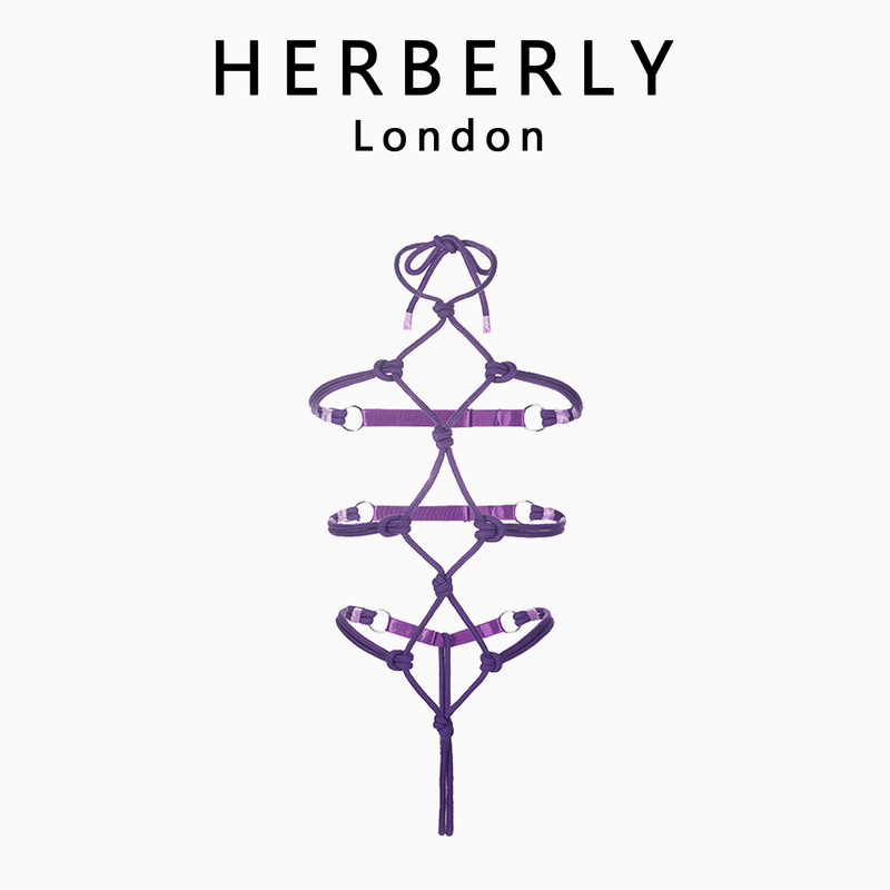 British Herberly Night Roost Secret* Contrast Sexy Purple Charm Temptation Hot Girl Inner and Outer Wear Accessories Rope