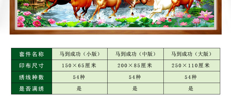 Chéo khâu thêu phòng khách bức tranh phong cảnh mới 2019 Tám Ngựa chéo khâu thành công cho toàn thêu 2018 - Công cụ & phụ kiện Cross-stitch tranh thêu chữ thập chữ nhẫn