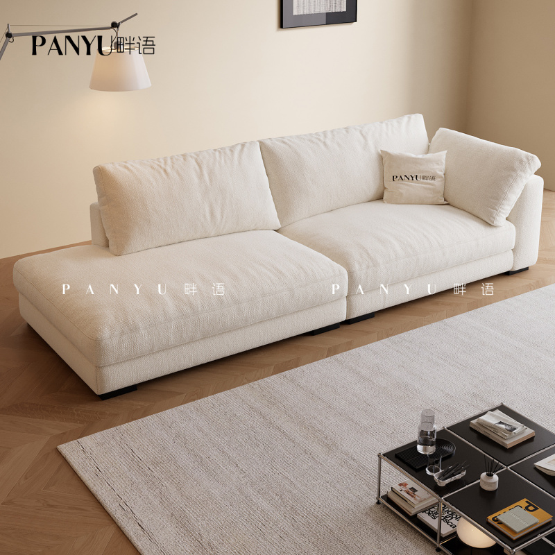 Rheinland Cotton and Linen Single Armrest Fabric Sofa, Small Apartment, Fully Removable and Washable, Down-Filled, White Cream Style Living Room Sofa Rheinland Cotton and Linen Single Armrest Fabric Sofa, Small Apartment, Fully Removable and Washable, Down-Filled, White Cream Style Living Room Sofa