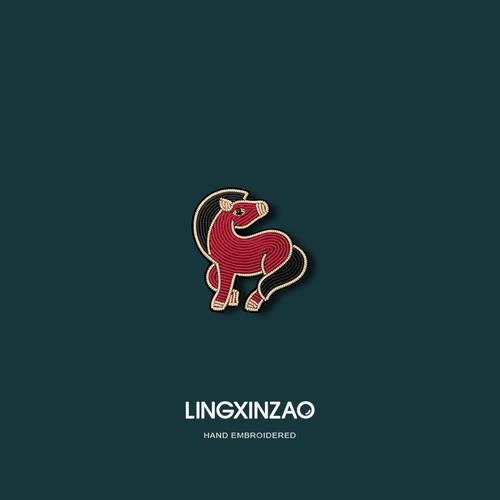 灵心造 Пони ручной работы, высококлассная изысканная брошь на лацкан, дизайнерская булавка, аксессуар, Индия, с вышивкой, тренд сезона, яркий броский стиль