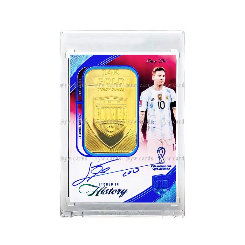 メッシ直筆サイン入りトレーディングカード 1/1パック ゴールドナゲット 手作りカード パニーニ サッカー トレーディングカード サッカー少年の誕生日プレゼント