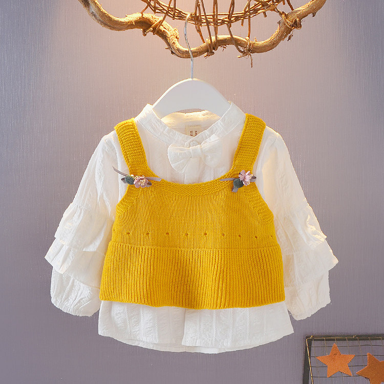 Female Baby Spring Dress 1-3 Year Old Girl Shirt Machia Two-piece Suit 5-6-7-8-9-10 Month Baby Clothes 4