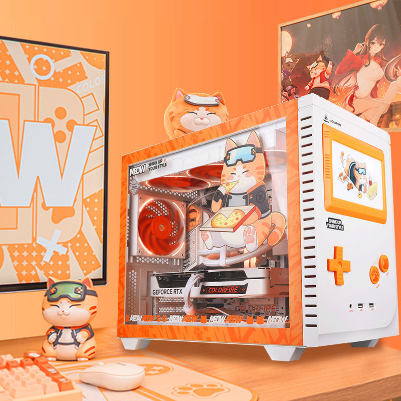 Colorful Orange Cat Pc I5 14400F 14600Kf 14700F 4060 5060Ti 5070 5060 Graphics Card Computer Assembly Desktop Gaming DIY Build