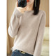 100% Soft Sheep Round Neck Pullover Women's Short Loose DW
