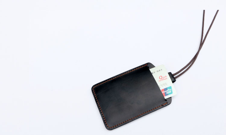 Handmade da cao cấp tài liệu thiết lập thẻ huy hiệu công việc thiết lập thẻ da tàu điện ngầm vận chuyển thẻ xe buýt bộ dây buộc dây đeo thẻ giá rẻ