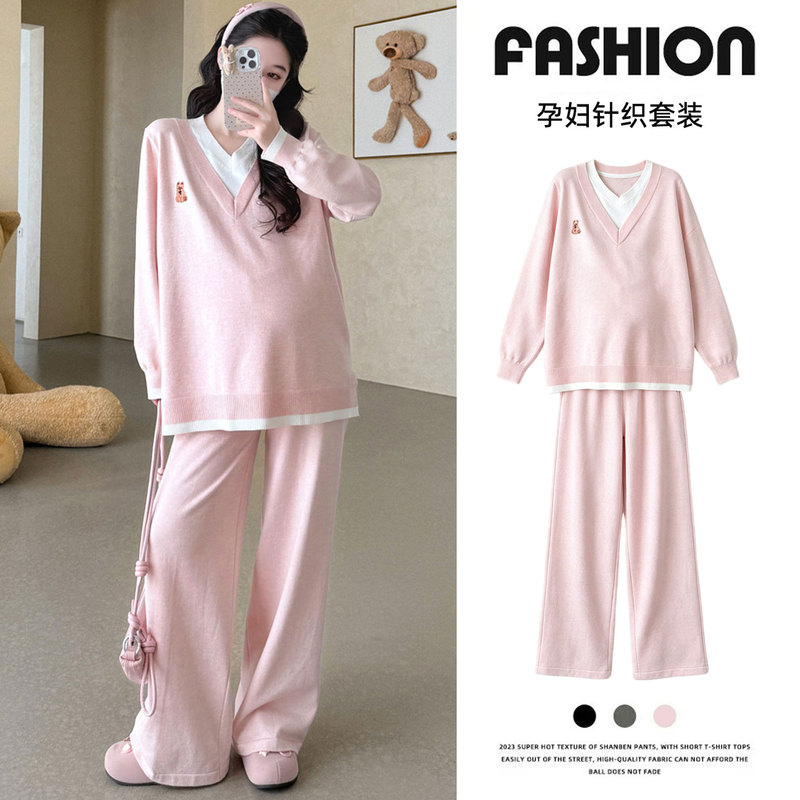 Internet Celebrity Maternity Autumn Outfit Set, Casual Sports Maternity Wear, Loose Sweatshirt and Pants, Plus-Size Two-Piece Set for Pregnancy Internet Celebrity Maternity Autumn Outfit Set, Casual Sports Maternity Wear, Loose Sweatshirt and Pants, Plus-Size Two-Piece Set for Pregnancy