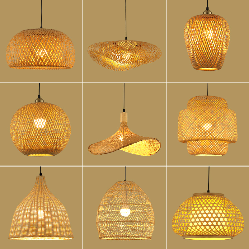 Bamboo Art Chandelier, Bamboo Weaving, Rattan Weaving, Chinese Lantern, Retro Zen Style, Creative Lighting Fixtures, Restaurant, Dining, Tea Room, Guesthouse Lampshade
