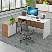 Staff Desk Brief Modern L Type Screen Finance Cassette Office Computer Desk Chair Composition 4 Persons Position