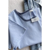 Tide, сексуальная короткая приталенная футболка, квадратный вырез, высокая талия