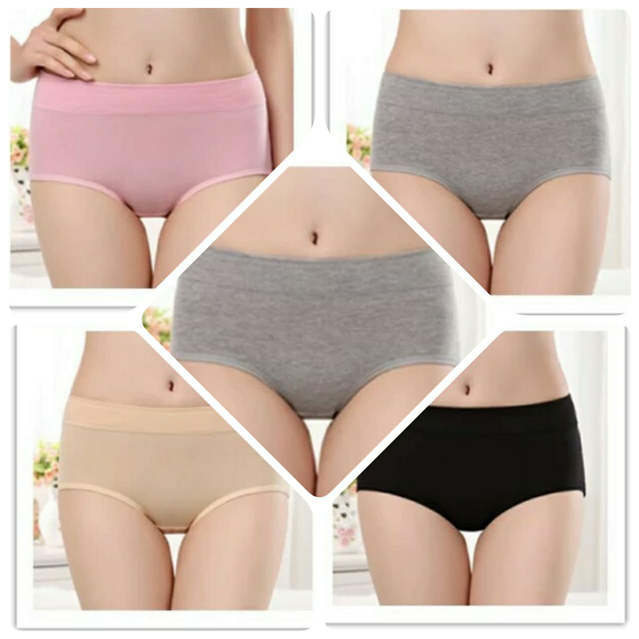 5 miếng bông vải cotton 100trong đồ lót già womens trung eo đô thị đang lớn Liren womens đồ lót