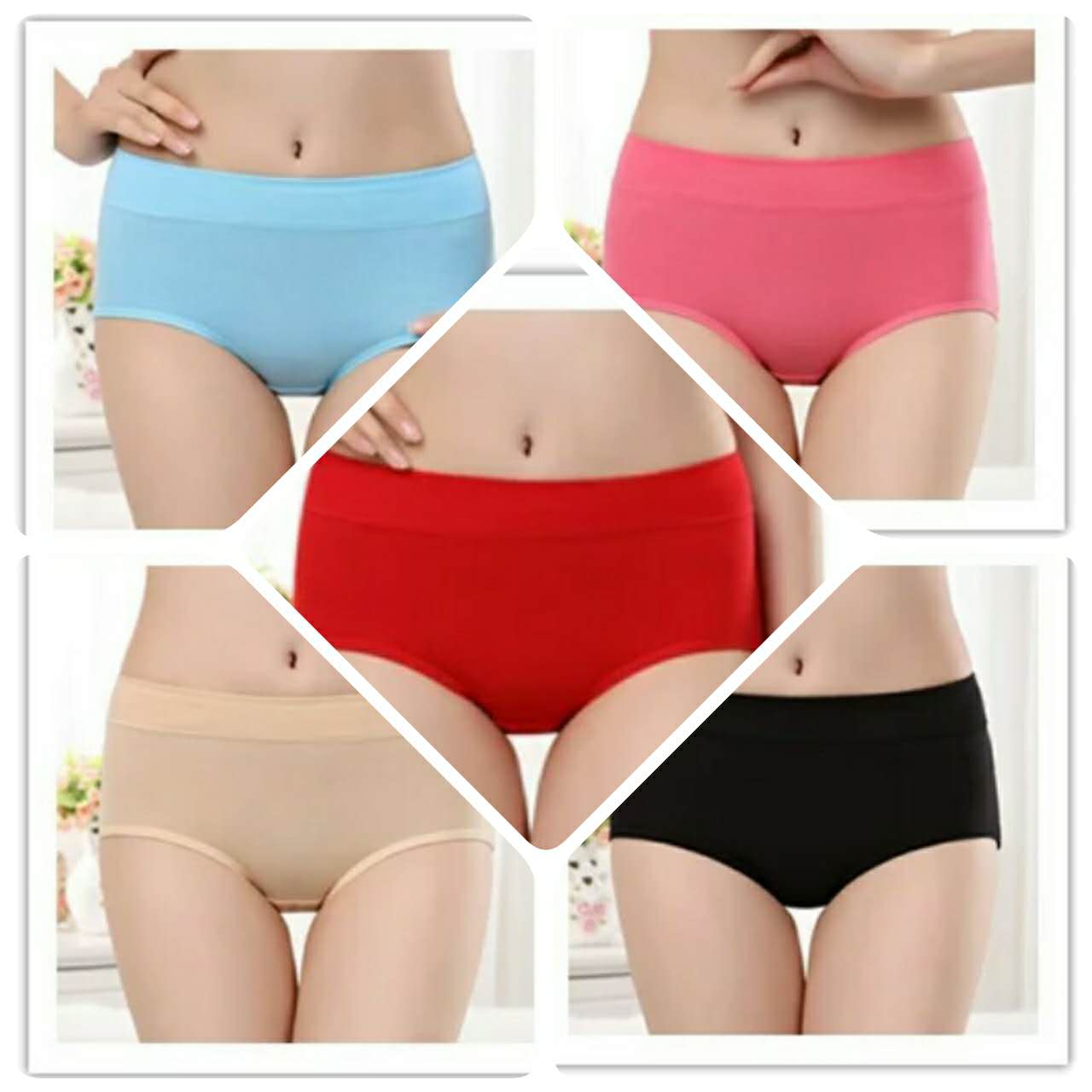 5 miếng bông vải cotton 100trong đồ lót già womens trung eo đô thị đang lớn Liren womens đồ lót