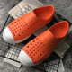 native children's clogs parent-child waterproof rain boots girls couple beach shoes flat hollow breathable white shoes