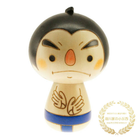 Japanese traditional and socket-soft sweet sumo puppet blue mustard doll decoration