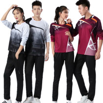 New long-sleeved volleyball clothing autumn and winter yu mao qiu fu suit autumn and winter men quick-drying tracksuit trousers chu chang fu